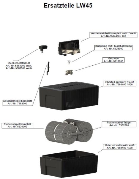 ersatzteile-lw45 Walce LW45 Original komplet